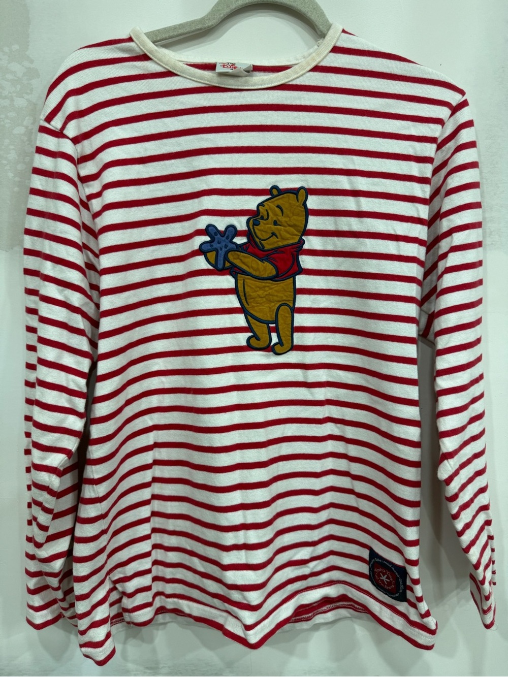 Disney Red & White Striped Winnie the Pooh Long Sleeve Tee